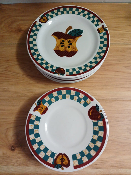 Apple Pie Plates and Saucers Set of 6 